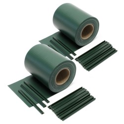 Näkösuojanauhat 70 m x 19 cm vihreä PVC 650 g m 40 kpl klipsit