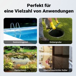 Puhtaan veden uppopumppu 750 W 13 000 l h nostokorkeus 9 5 m uppomaisuussyvyys 7 m sensorilla