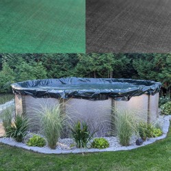 Pyöreä allassuojapeite 520 cm, 200 g/m² PE, UV-suojattu, 2-in-1 kesä- ja talvikäyttöön, musta/vihreä