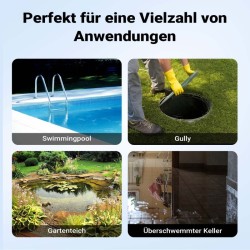 Uppopumppu puhtaalle vedelle 850 W 15 000 l h matalaimu 1 mm kellukskytkin 8 5 m pumppauskorkeus