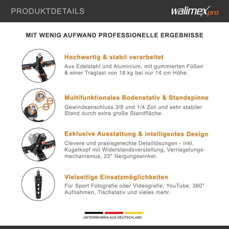 Walimex pro Ground Rocker GR230 pohjajalusta, kantavuus 18 kg, tukipinta 50 cm