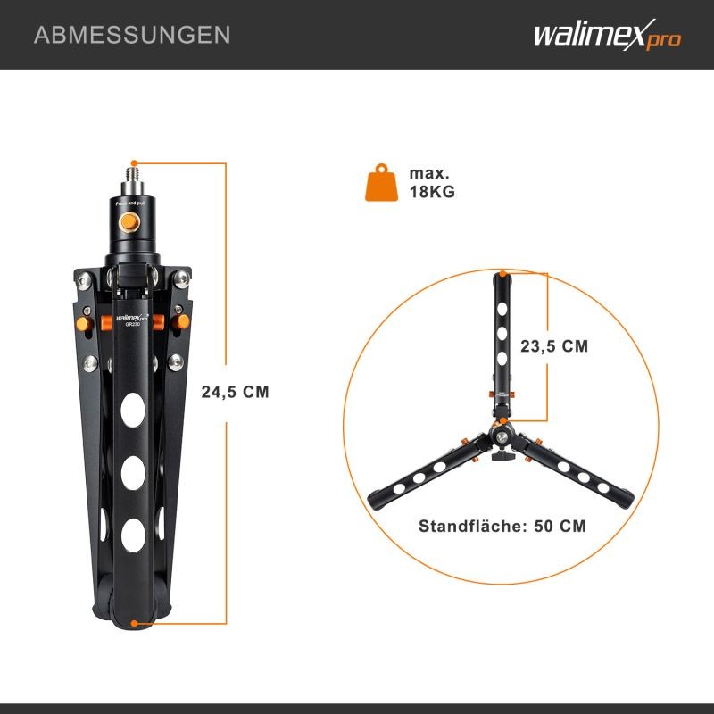 Walimex pro Ground Rocker GR230 pohjajalusta, kantavuus 18 kg, tukipinta 50 cm