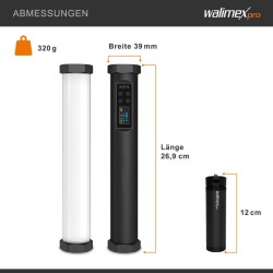 Walimex pro RGB Tube Small M10 RGB-valotanko, Bi-Color, magneettinen videovalo, 9 efektiä