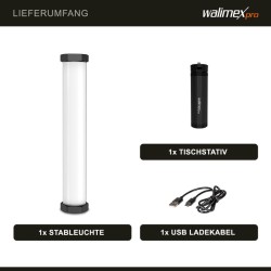 Walimex pro RGB Tube Small M10 RGB-valotanko, Bi-Color, magneettinen videovalo, 9 efektiä