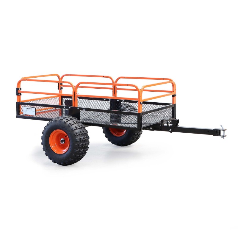 Kippiperävaunu 680 kg ajoleikkureille, ATV-ajoneuvoille ja mönkijöille, 216 x 122 x 76,2 cm, musta