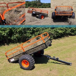 Kippiperävaunu 680 kg ajoleikkureille, ATV-ajoneuvoille ja mönkijöille, 216 x 122 x 76,2 cm, musta