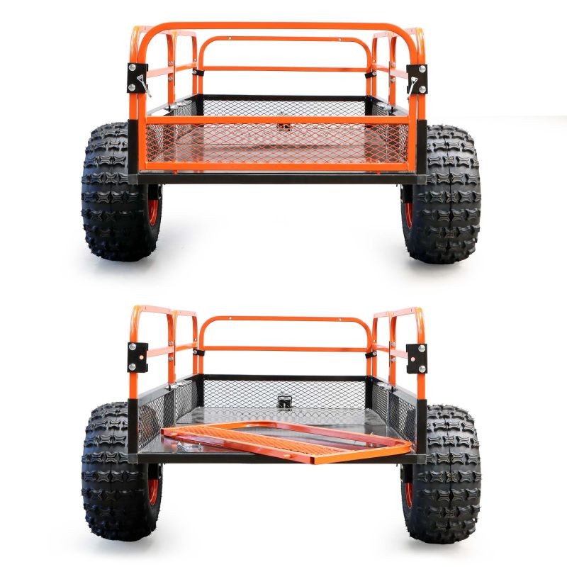 Kippiperävaunu 680 kg ajoleikkureille, ATV-ajoneuvoille ja mönkijöille, 216 x 122 x 76,2 cm, musta