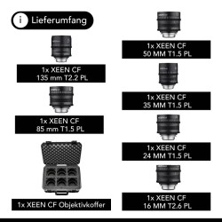 XEEN CF PL-objektiivisetti, 6 kpl ja kuljetuslaukku