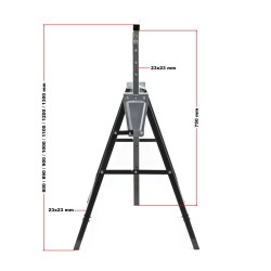 Säädettävät työpukit 2 kpl, 58x68x80-130 cm, 200 kg, teräs, valkoinen, taittuvat