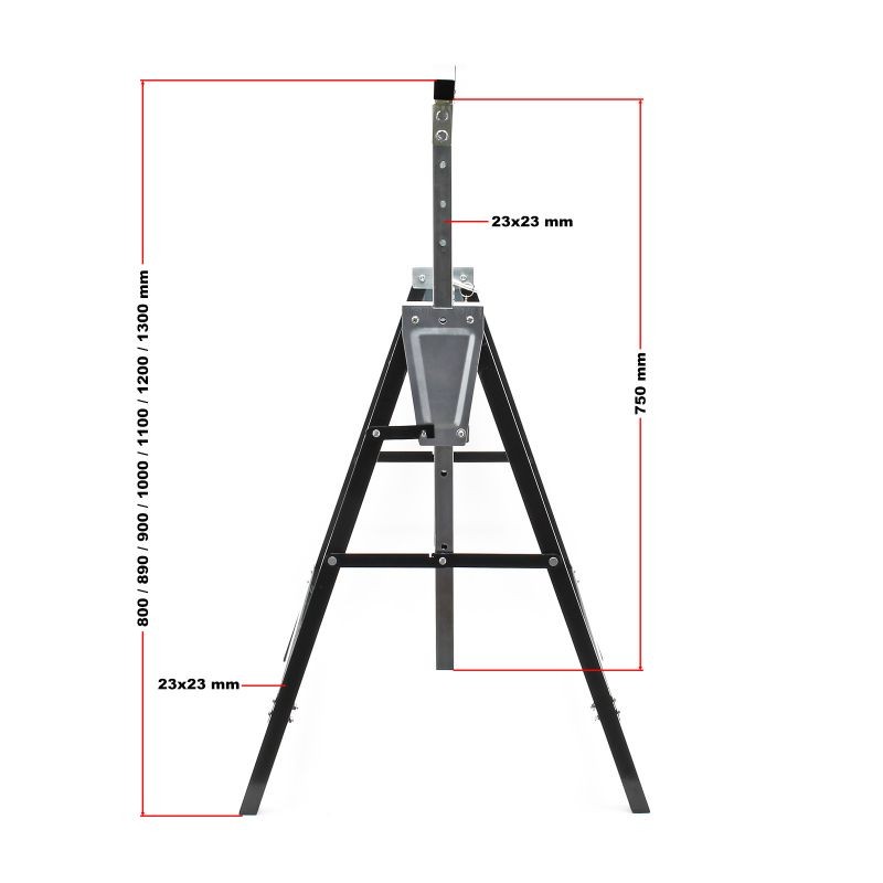 Säädettävät työpukit 2 kpl, 58x68x80-130 cm, 200 kg, teräs, valkoinen, taittuvat