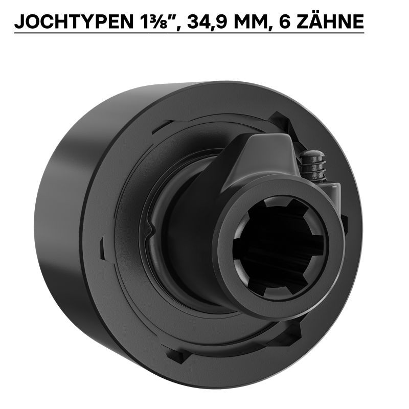 Voimanottoakselin vapaajäsenkytkin 201 mm, 6-hammasinen 34,9 mm, ulko- ja sisäkierre, max. 2400 Nm