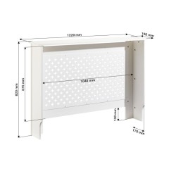 Toboli patterinsuojus, valkoinen, MDF, 112 x 19 x 82 cm