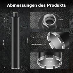 Timanttikerauspura Typ 2 (Mesh) 82 mm, 450 mm, 1¼ UNC, märkäporaus, betoni, kivi, graniitti