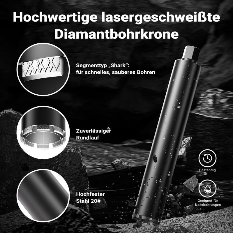 Timanttikerauspura Typ 2 (Mesh) 82 mm, 450 mm, 1¼ UNC, märkäporaus, betoni, kivi, graniitti