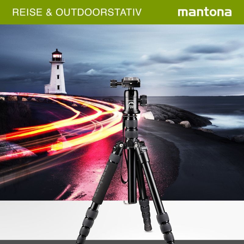 Mantona DSLM Travel alumiininen matkajalka, max. kantavuus 5 kg, kuulapää