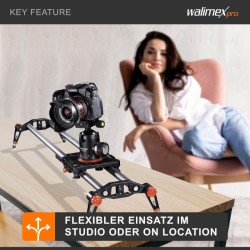 Walimex pro Carbon Video Slider Pro 50 cm kameravaunu, musta, hiilikuitu