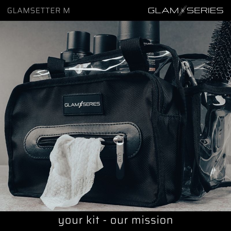 GlamSeries GlamSetter M meikkilaukku 230 x 120 x 180 mm, musta, läpinäkyvä