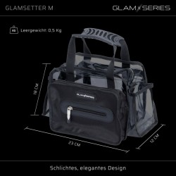 GlamSeries GlamSetter M meikkilaukku 230 x 120 x 180 mm, musta, läpinäkyvä