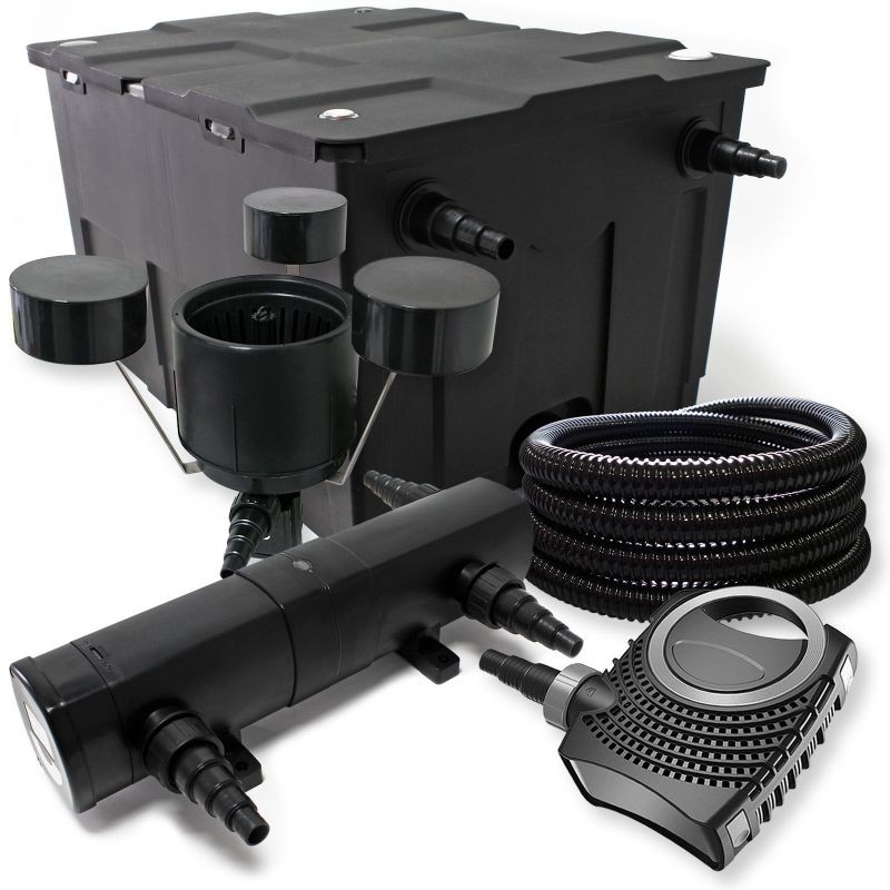 Lampisuodatinsetti: CBF-550 60000 l, NEO-10000 pumppu 10000l/h, CUV-236 UVC-kirkastin 36 W, CSP-250 pintasihti