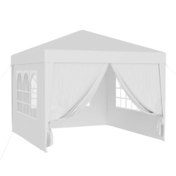 Puutarhapaviljonki 3 x 3 m, valkoinen, UV-suoja 50+, irrotettavat seinät ja ikkunat
