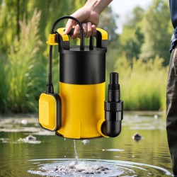 Uppopumppu puhtaan vedelle 900 W, 17 000 l/h, imukorkeus 1 mm, nostokorkeus 9 m, kellukskytkin