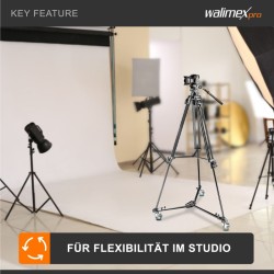 Walimex pro WT-600 jalustavaunu kolmijaloille ja valaisujalustoille, alumiini, max. 10 kg
