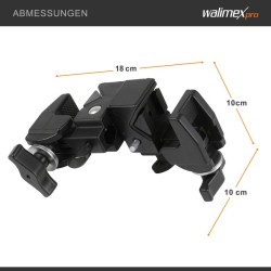Walimex Kaksoispuristin 100 x 100 x 180 mm, puristusalue 10-60 mm, musta