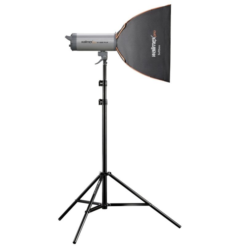 Walimex pro Softbox Orange Line 40x40 cm, Aurora/Bowens-liitäntä, diffuusorit, kenno, maskit, kuljetuslaukku