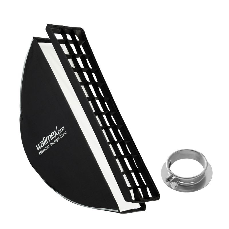 Walimex pro Essential Striplight-softbox 22 x 90 cm, kenno, Bowens- ja Profoto-adapterit, kantolaukku