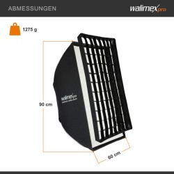 Walimex pro Essential Striplight-softbox 60 x 90 cm, kenno, Bowens- ja Hensel EH -adapterit, kuljetuslaukku