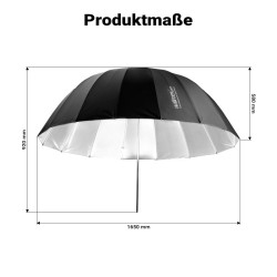 Walimex pro Parabolinen heijastinvarjo 165 cm musta/valkoinen