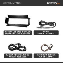 Walimex pro Soft LED 2400 Bi Color Flat LED-paneelivalaisin 200 W, DMX ja V-Mount