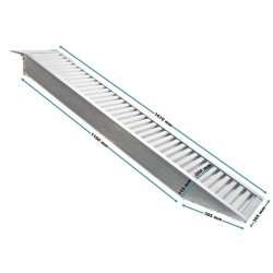 Alumiiniset ajorampit 2 kpl, 161 cm, 4050 kg, moottoripyörille ja mönkijöille