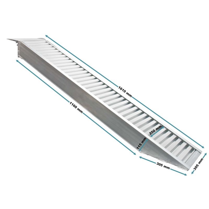 Alumiiniset ajorampit 2 kpl, 161 cm, 4050 kg, moottoripyörille ja mönkijöille