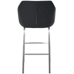 Monea huopaverhoiltu baarijakkara neljällä jalalla ja käsinojilla