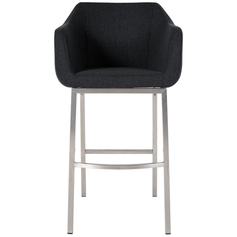 Monea huopaverhoiltu baarijakkara neljällä jalalla ja käsinojilla