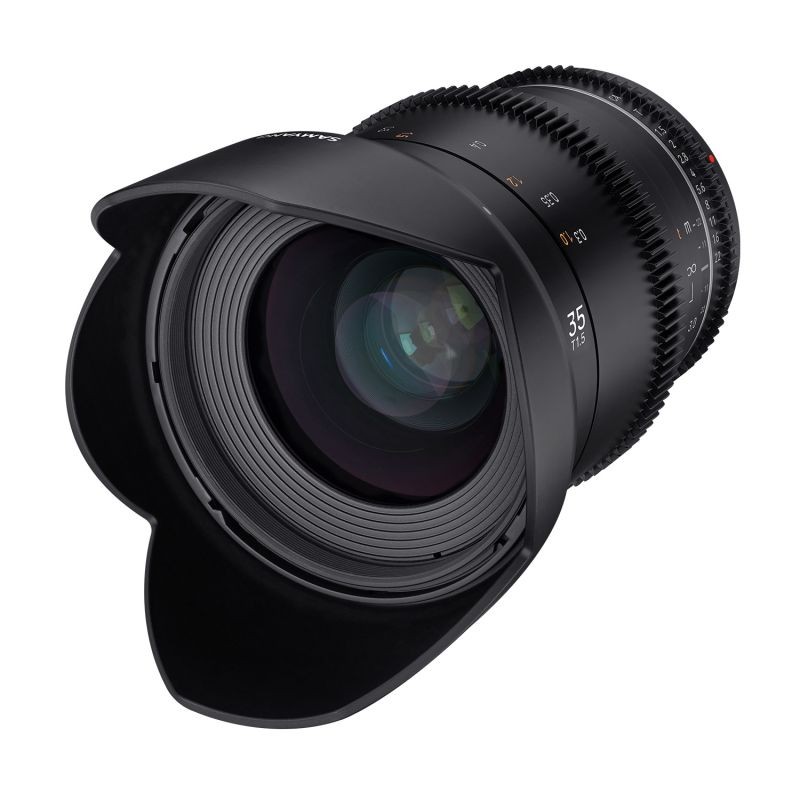 Samyang MF 35mm T1,5 VDSLR MK2 laajakulmainen elokuva- ja videobjektiivi Canon EF, täyskenno ja APS-C