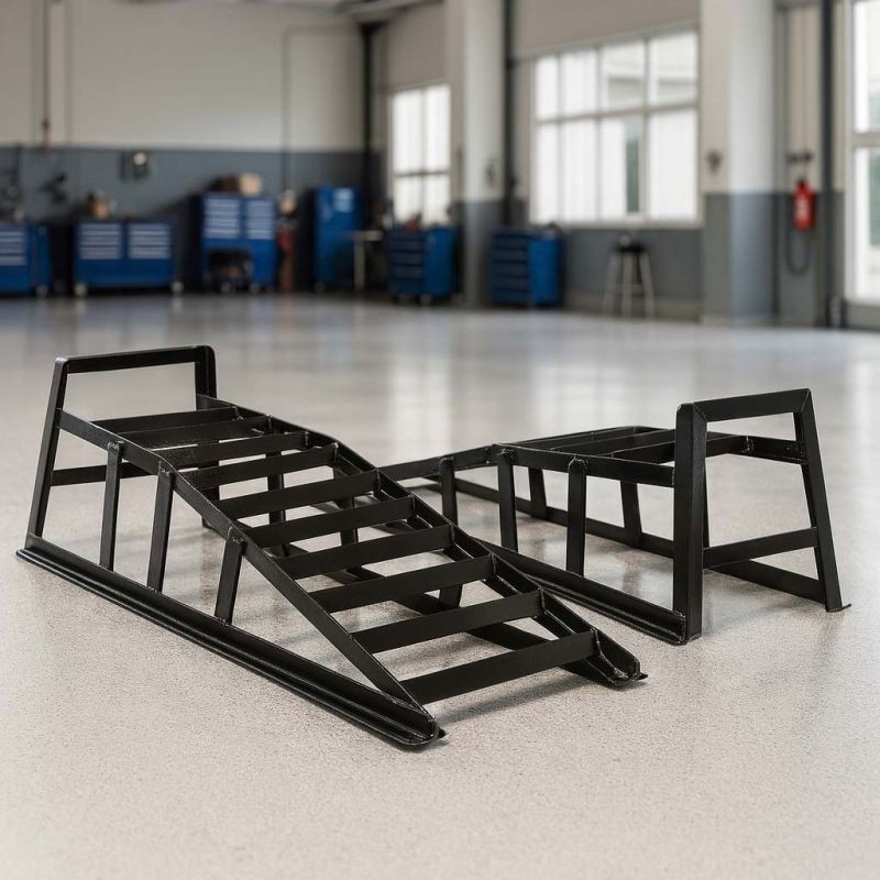 Kuormausrampit moottoripyörille ja mönkijöille, 2 kpl, 2 t, 940 x 310 x 270 mm, teräs, musta