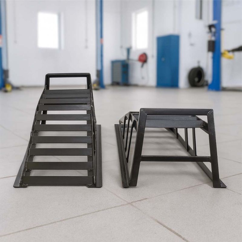 Kuormausrampit moottoripyörille ja mönkijöille, 2 kpl, 2 t, 940 x 310 x 270 mm, teräs, musta