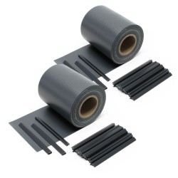 Näkösuojanauhat 70 m x 19 cm antrasiitti PVC 650 g m 40 kpl kiinnitysklipsit