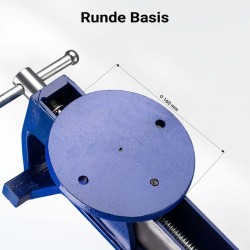Ruuvipenkki terästä, 125 mm leuat, 80 mm puristussyvyys, pyöreä pohja, sininen