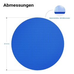 Pyöreä aurinkopeite uima-altaaseen 3,6 m, sininen, 400 µm PE