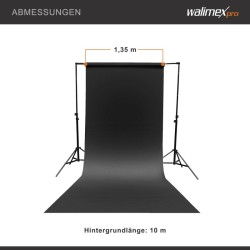 Walimex pro taustapaperi 1,35 x 10 m, musta, heijastamaton