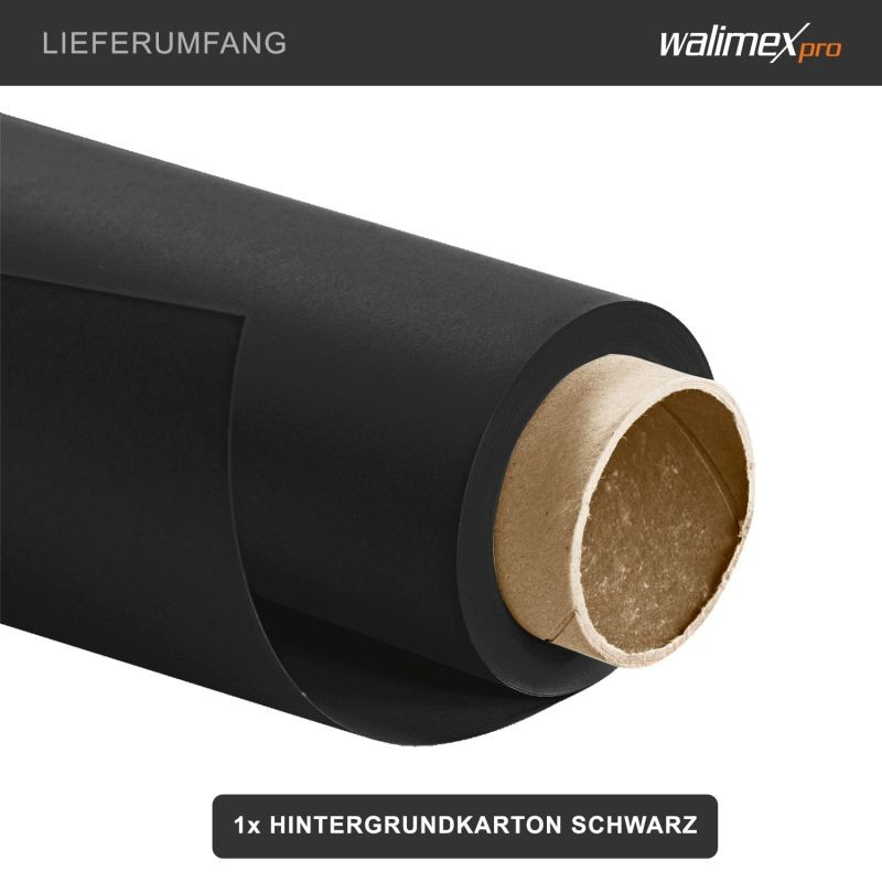 Walimex pro taustapaperi 1,35 x 10 m, musta, heijastamaton