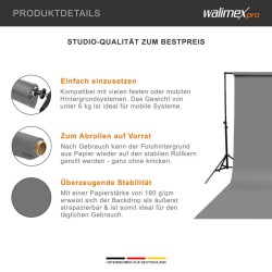 Walimex pro taustapaperi 1,35 x 10 m, harmaa, heijastamaton