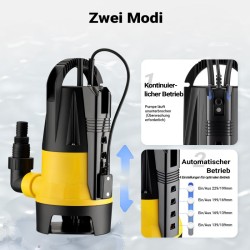 Likaveden uppopumppu 900 W, 15 000 l/h, sensori, 8,5 m pumppauskorkeus, 7 m upotussyvyys, 35 mm läpäisykyky