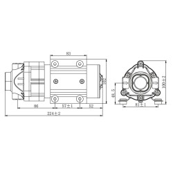 Paineenkohotuspumppu käänteisosmoosijärjestelmään 1900 l/vrk 100 W 2-5 bar