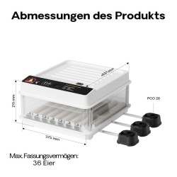 Fudajo Täisautomaattinen haudontakone 36 munaa, 45 W, automaattinen kääntö
