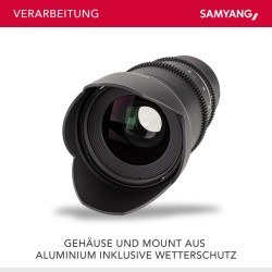 Samyang MF 35mm T1,5 VDSLR MK2 videobjektiivi Sony E, täyskennoinen ja APS-C
