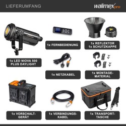 Walimex pro Niova 500 Plus Daylight LED-studiovalo 500 W, Bowens-liitäntä
